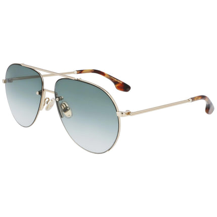 Victoria Beckham Women's Sunglasses - Gold Metal Full-Rim Aviator Frame | VB213S 700 ,