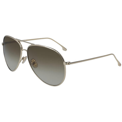 Victoria Beckham Women's Sunglasses - Khaki Gradient Lens Aviator Frame | VB203S 701 ,