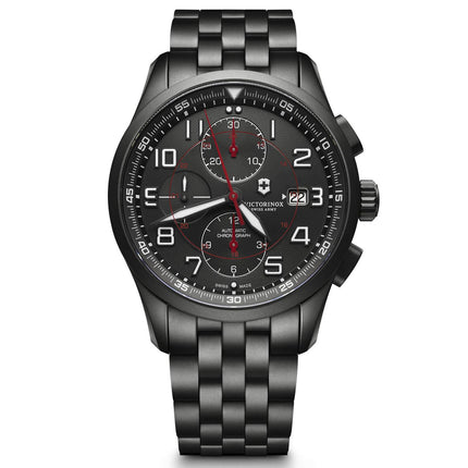 Victorinox Swiss Army Men's Automatic Chronograph Watch - AirBoss Black Dial Bracelet | 241741 ,
