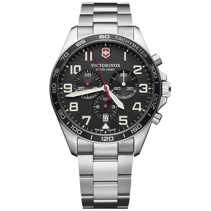 Victorinox Swiss Army Men's Chrono Watch - Fieldforce Black Dial Bracelet | 241855 ,