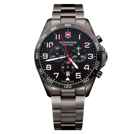 Victorinox Swiss Army Men's Chrono Watch - FieldForce Sport Black Bracelet | 241890 ,