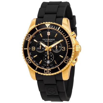 Victorinox Swiss Army Men's Chrono Watch - Maverick Black Dial Rubber Strap | 249099 ,