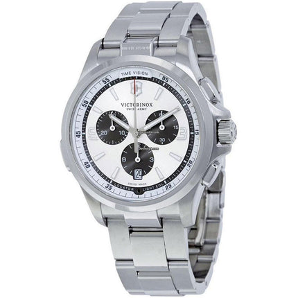 Victorinox Swiss Army Men's Chronograph Watch - Night Vision Silver Bracelet | 241728 ,