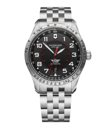 Victorinox Swiss Army Men's Mechanical Watch - Airboss Black Dial Bracelet | 241888 ,