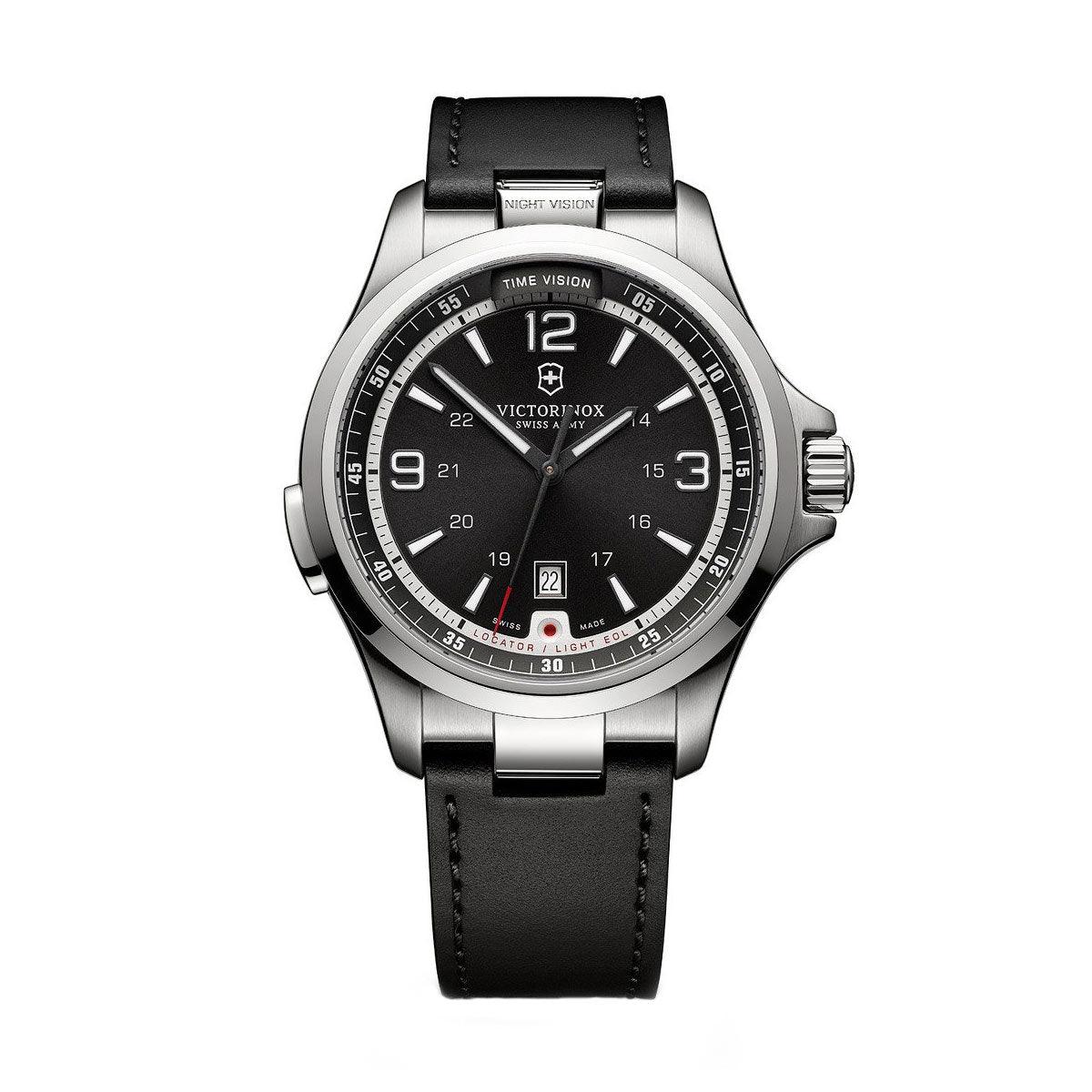 Victorinox swiss army men's watch night vision black dial strap quartz 241664 deals
