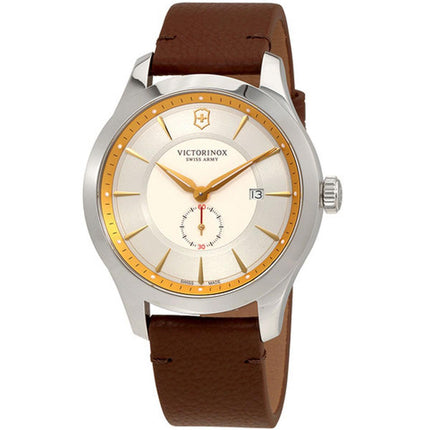 Victorinox Swiss Army Men's Quartz Watch - Alliance Silver Dial Leather Strap | 241767 ,