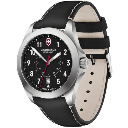 Victorinox Swiss Army Men's Quartz Watch - Heritage Black Dial Leather Strap | 241963 ,