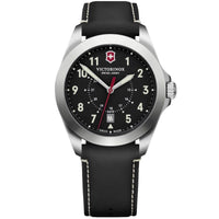 Victorinox Swiss Army Men's Quartz Watch - Heritage Black Dial Leather Strap | 241963 ,