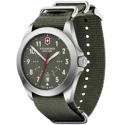 Victorinox Swiss Army Men's Quartz Watch - Heritage Green Dial Fabric Strap | 241966 ,