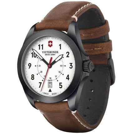 Victorinox Swiss Army Men's Quartz Watch - Heritage White Dial Brown Strap | 241969 ,