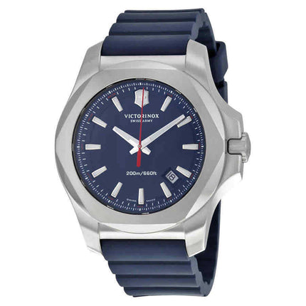 Victorinox Swiss Army Men's Quartz Watch - I.N.O.X. Blue Dial Rubber Strap | 241688.1 ,