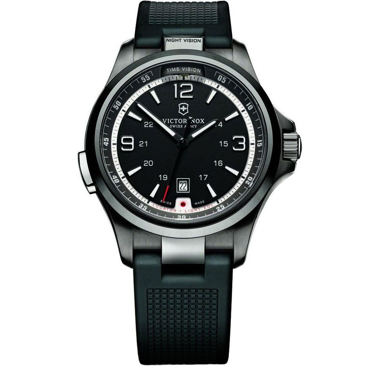 Victorinox Swiss Army Men's Quartz Watch Night Vision Black Dial Str
