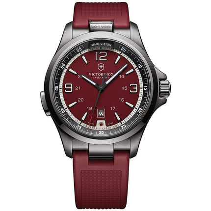 Victorinox Swiss Army Men's Quartz Watch - Night Vision Red Dial Rubber Strap | 241717 ,