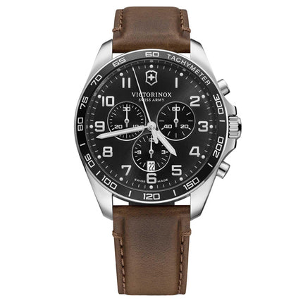 Victorinox Swiss Army Men's Watch - FieldForce Classic Chrono Brown Strap| 241928 ,