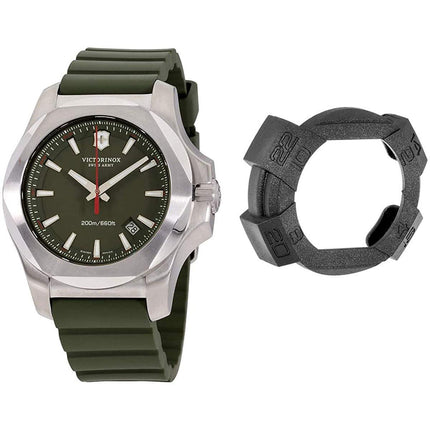 Victorinox Swiss Army Men's Watch - I.N.O.X. Green Dial Rubber Strap | 241683.1 ,