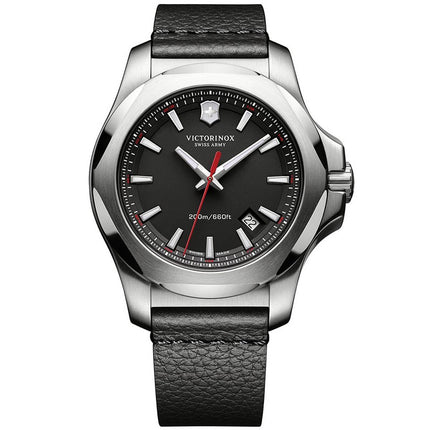 Victorinox Swiss Army Men's Watch - I.N.O.X. Quartz Black Leather Strap | 241737.1 ,
