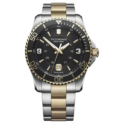 Victorinox Swiss Army Men's Watch - Maverick Black Dial Two Tone Bracelet | 249125 ,