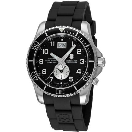 Victorinox Swiss Army Men's Watch - Maverick GS Dual Time Black Rubber Strap | 241440 ,