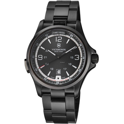 Victorinox Swiss Army Men's Watch - Night Vision Quartz Black Dial Bracelet | 241665 ,