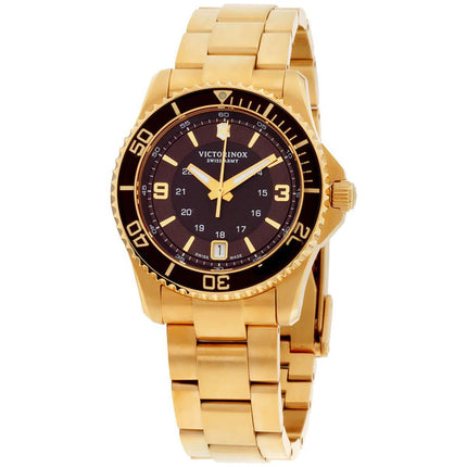 Victorinox Swiss Army Women's 241614 Maverick Brown Gold Watch ,