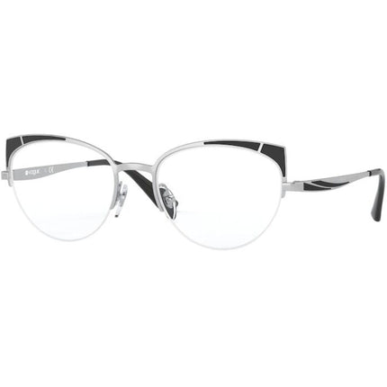 Vogue Women's Eyeglasses - Top Matte Black/Silver Cat Eye Frame | 0VO4153 5119 ,