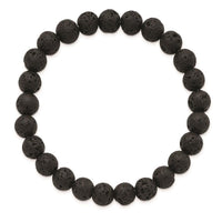Volcanic Rock Agate Beaded Stretch Bracelet ,