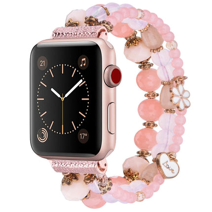 WareWel Apple Watch Compatible Beaded Pearl Elastic Loop ,