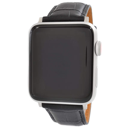 WareWel Apple Watch Compatible Crocodile Pattern Genuine Leather Replacement Strap ,