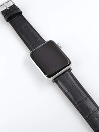 WareWel Apple Watch Compatible Crocodile Pattern Genuine Leather Replacement Strap ,