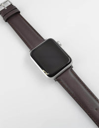 WareWel Apple Watch Compatible Genuine Smooth Leather Replacement Strap ,