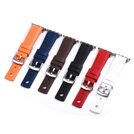 WareWel Apple Watch Compatible Premium FKM Rubber Replace Strap with Locking Eyelet ,