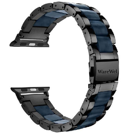 WareWel Apple Watch Compatible Stainless Steel and Resin Band ,