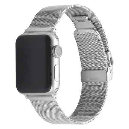WareWel Apple Watch Compatible Stainless Steel Mesh Band with Deployment Clasp ,