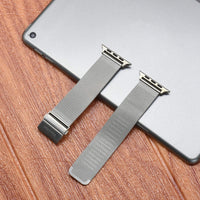 WareWel Apple Watch Compatible Stainless Steel Mesh Band with Deployment Clasp ,