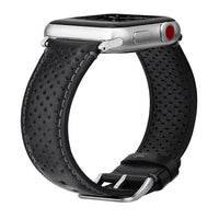 WareWel Apple Watch Compatible Vented Genuine Leather Strap ,