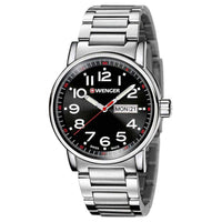 Wenger 01.0341.104 Men's Attitude Black Dial Stainless Steel Bracelet Swiss Watch ,