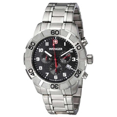 Wenger 01.0853.102 Men's Roadster Chrono Black Dial Stainless Steel Bracelet Watch