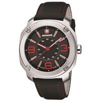 Wenger 01.1051.103 Men's Escort Black Dial Black Leather Strap Watch ,