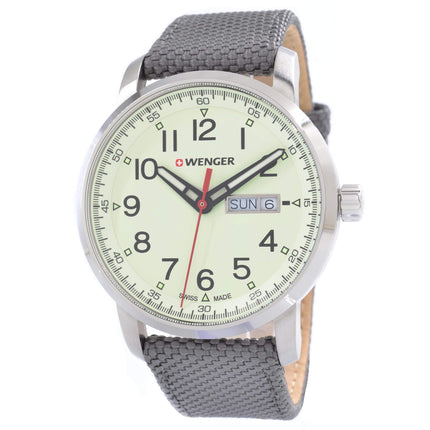 Wenger 01.1541.106 Men's Attitude Heritage Beige Dial Grey Nylon Strap Watch ,