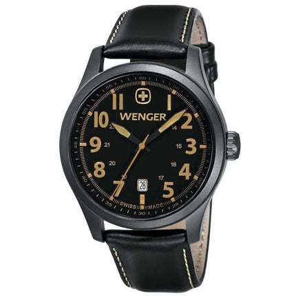 Wenger 0541.105 Men's Terragraph Orange Accents Black Dial Gunmetal Ion Plated Watch ,