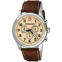 Wenger 0543.105 Men's Terragraph Beige Dial Brown Leather Strap Chronograph Watch ,