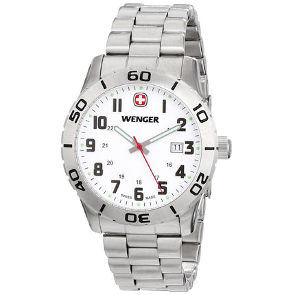 Wenger 0741.102 Swiss Made Men's Grenadier White Dial Stainless Steel Bracelet Sport Watch ,