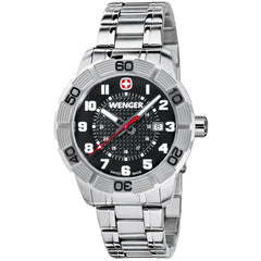 Wenger 0851.102 Men's Roadster Sport Black Dial Steel Bracelet Watch