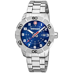 Wenger 0851.103 Men's Roadster Sport Blue Dial Steel Bracelet Watch