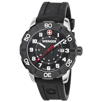 Wenger 0851.105 Men's Roadster Sport Black Bezel Black Dial Black Rubber Strap Watch ,