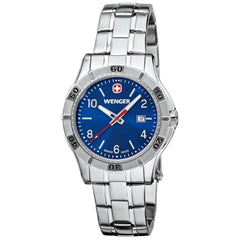 Wenger 0921.104 Women's Platoon Blue Dial Stainless Steel Bracelet Watch