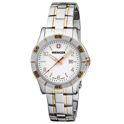 Wenger 0921.105 Women's Platoon White Dial Two Tone Bracelet Watch ,