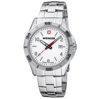Wenger 0941.102 Men's Platoon White Dial Stainless Steel Bracelet Watch ,