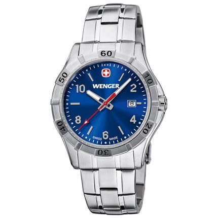Wenger 0941.104 Men's Platoon Blue Dial Stainless Steel Bracelet Watch ,