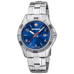 Wenger 0941.104 Men's Platoon Blue Dial Stainless Steel Bracelet Watch